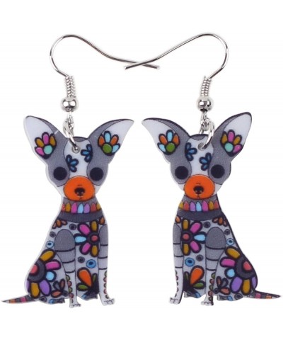 Acrylic Drop Chihuahuas Dog Pets Earrings Funny Design Lovely Gift For Girl Women Fashion Jewelry Grey $7.53 Earrings