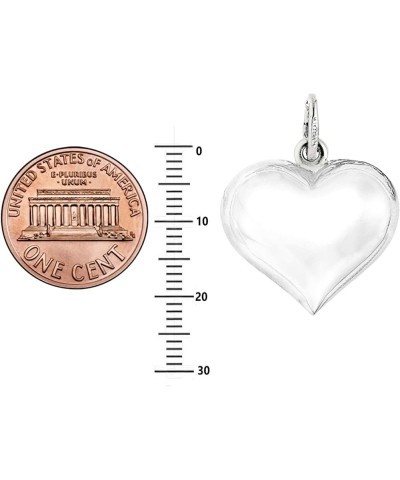 Sterling Silver Shiny Puffed Heart Polished Charm Pendant Necklace (Mini or Regular) 20 Inches Heart Size Large $17.39 Necklaces