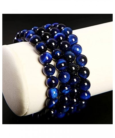 Natural 8mm Gorgeous Semi-Precious Gemstones Round Beads Stretch Bracelet 7 Inch Unisex Rose&Gold&Blue $8.95 Bracelets