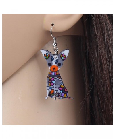 Acrylic Drop Chihuahuas Dog Pets Earrings Funny Design Lovely Gift For Girl Women Fashion Jewelry Grey $7.53 Earrings