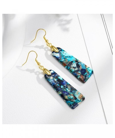 Women Natural Stone Earrings Unique Healing Gemstone Energy Hypoallergenic Lightweight Dangle Drop Earrings Multiple Styles E...