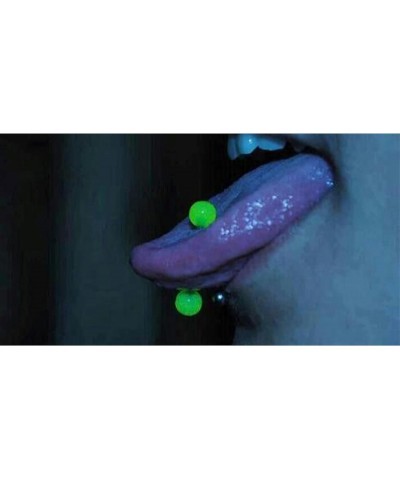 20 Mixed Bioflex Tongue Rings Glow in The Dark Flexible no Metal Comfortable 14 Gauge Piercing Jewelry - Sold as a pack of 20...