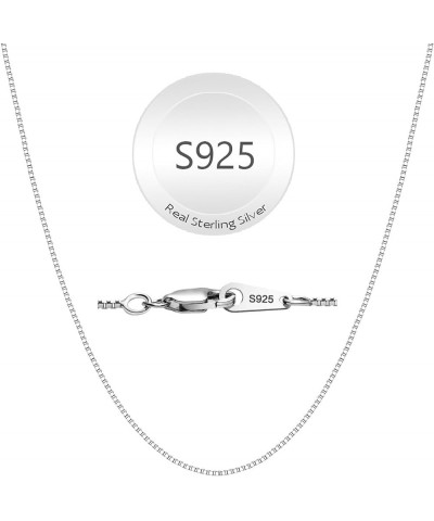 925 Sterling Silver Chain Necklace for Women Girls, 0.8mm Box Link Chain Necklace, Dainty Women Chain Necklaces 16/18/20/22/2...