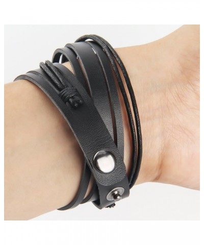 Handmade Genuine Vintage Leather Wrist Cuff Wrap Bracelet Adjustable B: 1 Black $6.78 Bracelets