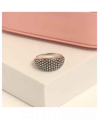 925 Sterling Silver Statement Rings for Women | Designer Fashion Brand Women, Antique Caviar Beads Stackable Finger-Ring for ...