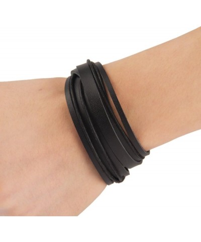 Handmade Genuine Vintage Leather Wrist Cuff Wrap Bracelet Adjustable B: 1 Black $6.78 Bracelets