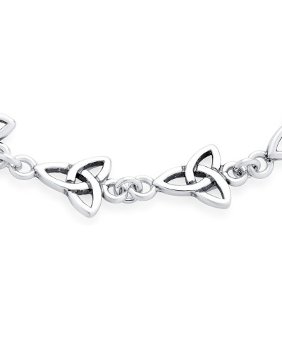 Religious Inspirational Christian Faith Irish Love Knot Celtic Triquetra Trinity Bracelet For Women Teen .925 Sterling Silver...