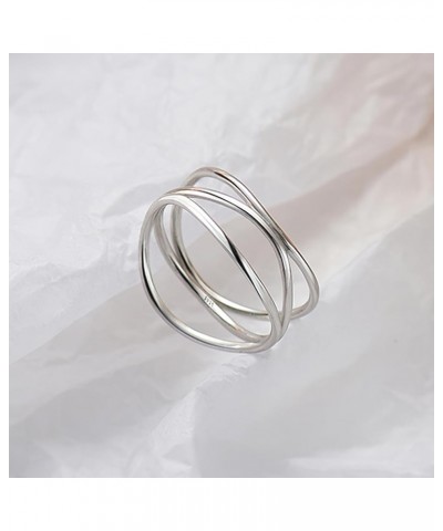 Sterling Silver Entwined Line Ring For Women S925 Irregular Thumb Rings Infinity Statement Index Finger Ring To My Daughter M...