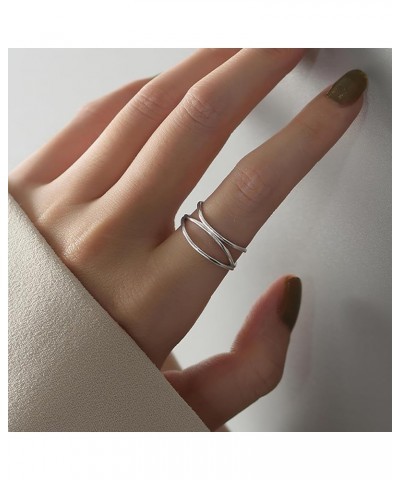 Sterling Silver Entwined Line Ring For Women S925 Irregular Thumb Rings Infinity Statement Index Finger Ring To My Daughter M...