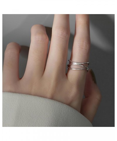 Sterling Silver Entwined Line Ring For Women S925 Irregular Thumb Rings Infinity Statement Index Finger Ring To My Daughter M...