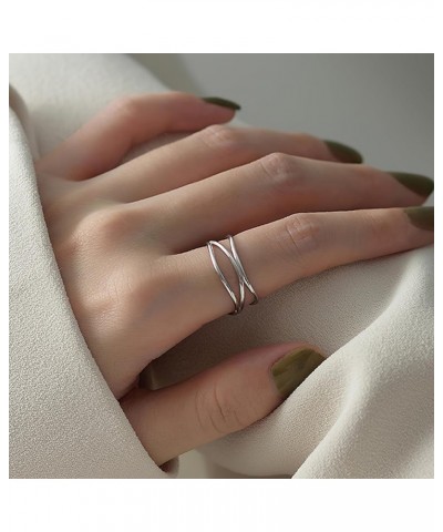 Sterling Silver Entwined Line Ring For Women S925 Irregular Thumb Rings Infinity Statement Index Finger Ring To My Daughter M...