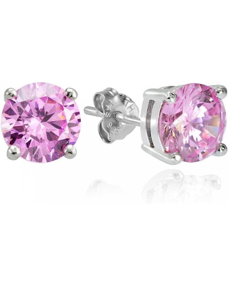 Sterling Silver Cubic Zirconia Round Stud Earrings Sterling Silver 4.0 carats $8.63 Earrings