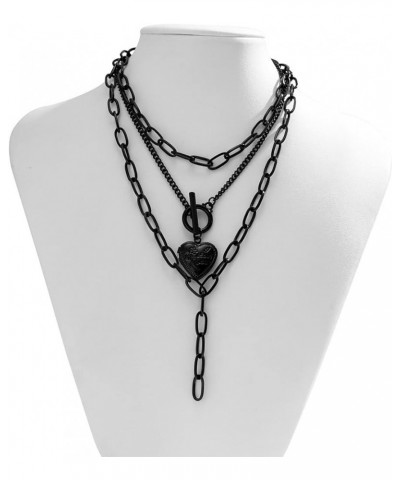 Gothic Black Star Necklace Dark Multilayer Cross Choker Necklace Jewelry for Women and Girls Necklace D $7.62 Necklaces