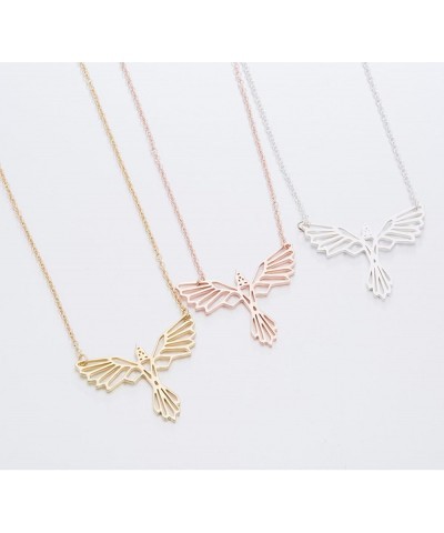 Origami Necklace Phoenix Necklace Pendant Phoenix Bird Necklace for Women Silver $9.90 Necklaces