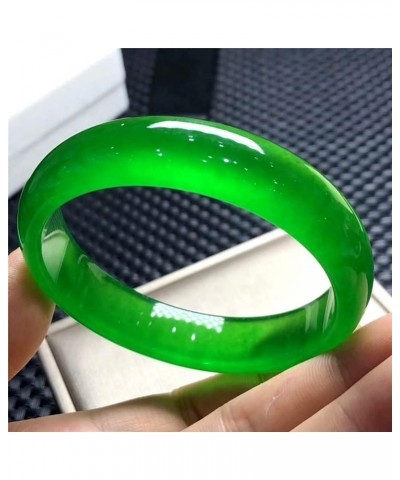 Burmese Green Jade Bangle Bracelet for Women Emerald Jadeite Bangle Gift for Mother (Color : 10mm, Size : 62mm) 62mm Emperor ...