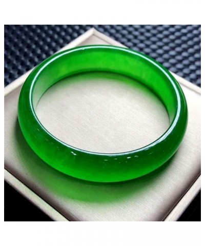 Burmese Green Jade Bangle Bracelet for Women Emerald Jadeite Bangle Gift for Mother (Color : 10mm, Size : 62mm) 62mm Emperor ...