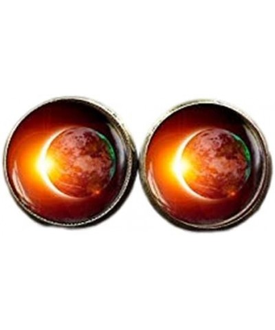 Eclipse earrings, space galaxy earrings, eclipse earrings, earth eclipse, outer space jewelry, sun and moon earrings $8.14 Ea...