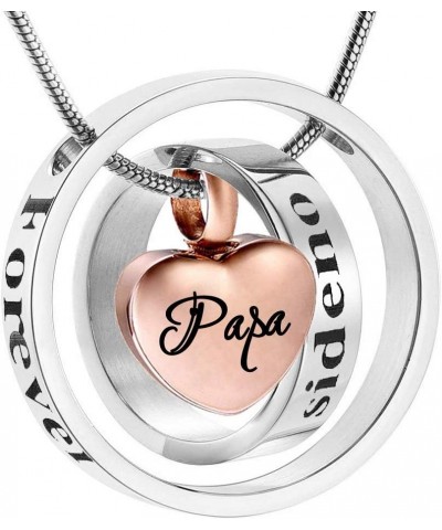 misyou Rose Gold Urn Necklace for Ashes Stainless Steel Memorial Cremation Jewelry for Women papa $10.52 Necklaces