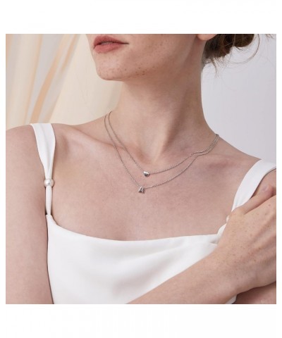 Heart Necklace and Initial Necklace for Women Girls 925 Sterling Silver Dainty Layered Initial Choker Necklaces $23.36 Necklaces