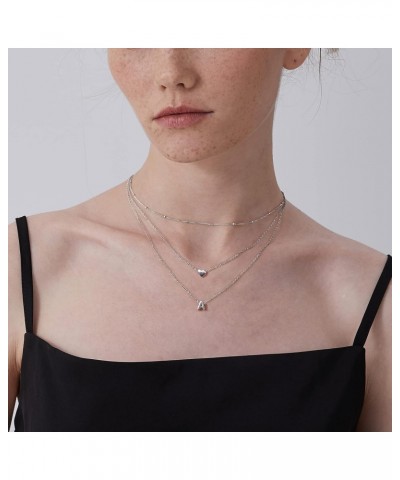 Heart Necklace and Initial Necklace for Women Girls 925 Sterling Silver Dainty Layered Initial Choker Necklaces $23.36 Necklaces