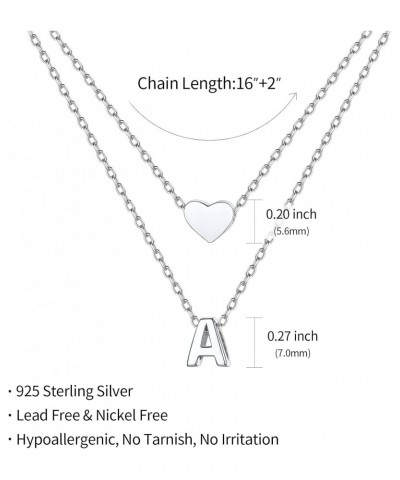 Heart Necklace and Initial Necklace for Women Girls 925 Sterling Silver Dainty Layered Initial Choker Necklaces $23.36 Necklaces