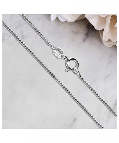 060 Gauge 16-30 Inch Rhodium Plated 925 Sterling Silver Box Chain Italian Necklace for Women 24 $10.44 Necklaces