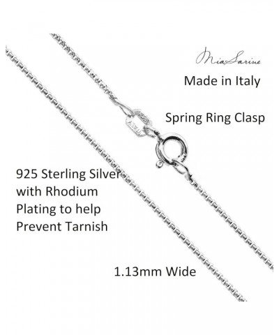 060 Gauge 16-30 Inch Rhodium Plated 925 Sterling Silver Box Chain Italian Necklace for Women 24 $10.44 Necklaces