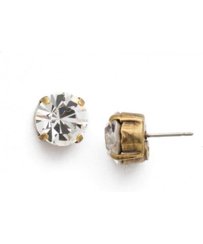 Sorrelli Essentials Round Crystal Stud Earrings Crystal Antique Gold-Tone $12.75 Earrings