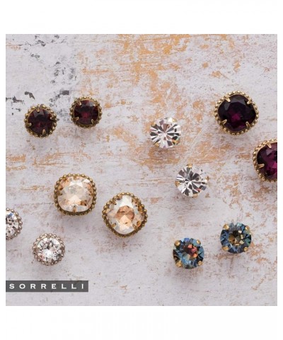 Sorrelli Essentials Round Crystal Stud Earrings Crystal Antique Gold-Tone $12.75 Earrings