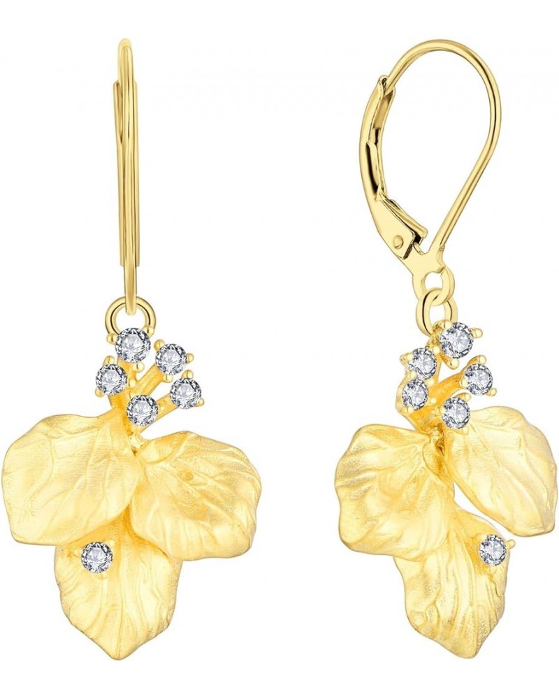 925 Sterling Silver Women Gold Drop&Dangle Earrings Flower/Leaf Leverback Earrings Flower $32.50 Earrings