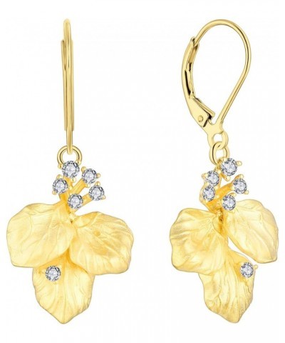 925 Sterling Silver Women Gold Drop&Dangle Earrings Flower/Leaf Leverback Earrings Flower $32.50 Earrings