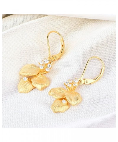 925 Sterling Silver Women Gold Drop&Dangle Earrings Flower/Leaf Leverback Earrings Flower $32.50 Earrings