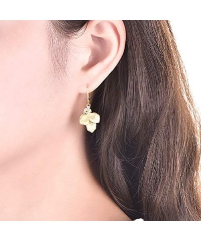 925 Sterling Silver Women Gold Drop&Dangle Earrings Flower/Leaf Leverback Earrings Flower $32.50 Earrings