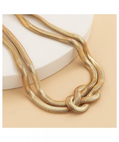 Chunky Gold Silver Choker Necklace for Women Fashion Thick Snake Bone Chain Gold Thick Twisted Necklace Layered Geometric Sph...