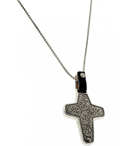 England Made Me Black Mother Of Pearl Cross Necklace $80.52 Necklaces