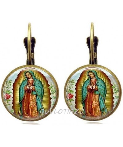 Our Lady of Guadalupe Earrings Religious Glass Bezel Art Stud Earrings,Photo Stud Earrings Art Stud Earrings Photo Jewelry Ar...