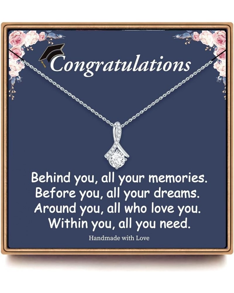 2024 Graduation Gifts for Her, Class of 2024 14K White Gold Plated Graduation Necklace Senior College High School Graduation ...