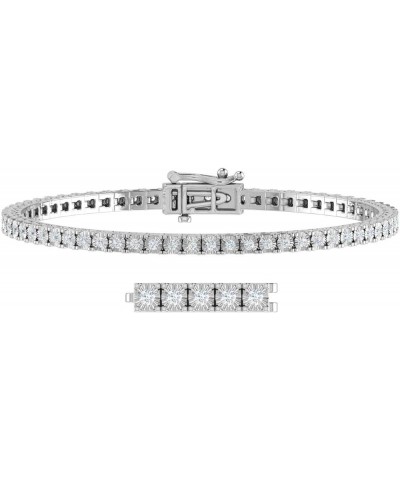 1 to 1 1/10 Carat Diamond Tennis Bracelet in 925 Sterling Silver (7 to 8 inch) Sterling Silver 7.5 Inches $123.20 Bracelets