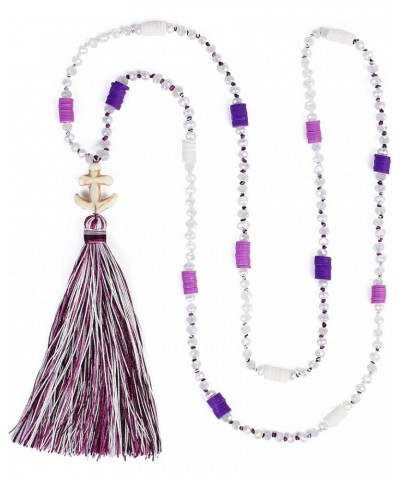 Women Necklace Tassel Pearl Necklace Long Tassel Necklace Shining Crystal Necklace New Colorful 05D $9.50 Necklaces