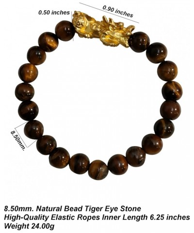 Tiger Eye Good Luck Bracelet With Pi Xiu Charm. Natural Stone Beads Attract Wealth And Good Luck. Stretch Bracelet. $15.95 Br...