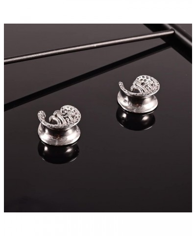 1 Pair Stainless Steel Mushroom Saddle Ear Plugs Tunnels Earrings Gauges for Ears Expander Body Piercing Jewelry 19mm(3/4") S...