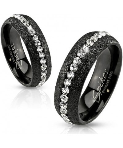 His Hers 4 Piece Black Ion Plated Stainless Steel Wedding Engagement Ring Band Set Size Women's 05 Men's 08 $16.25 Sets