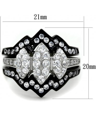 His Hers 4 Piece Black Ion Plated Stainless Steel Wedding Engagement Ring Band Set Size Women's 05 Men's 08 $16.25 Sets