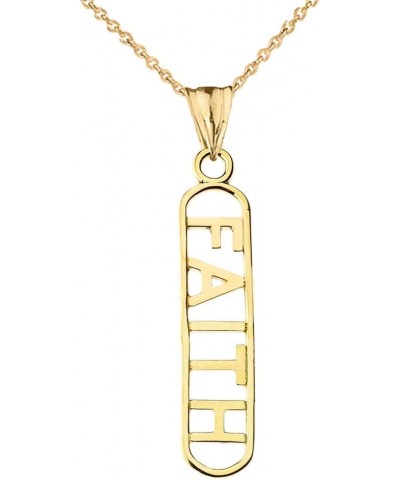 Fine 14k Yellow Gold Faith Pendant Necklace 18.0 Inches $70.39 Necklaces