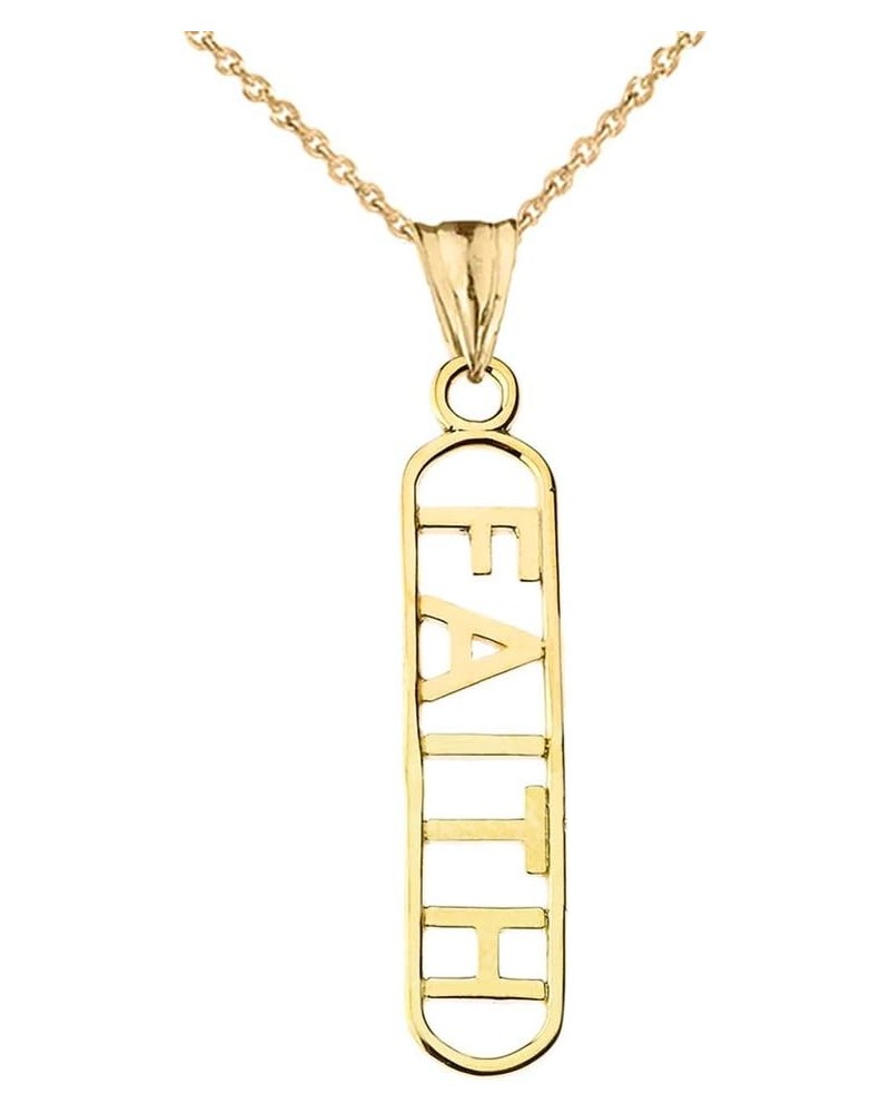 Fine 14k Yellow Gold Faith Pendant Necklace 18.0 Inches $70.39 Necklaces