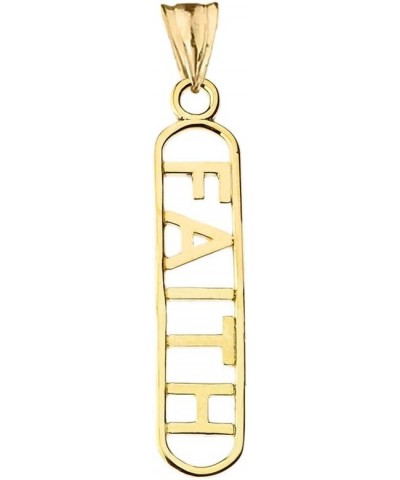 Fine 14k Yellow Gold Faith Pendant Necklace 18.0 Inches $70.39 Necklaces