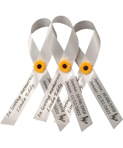 Personalized Memorial Service Funeral Ribbon Pins 20 Cross Religious Celebration of Life Custom Made Awareness Remembrance An...