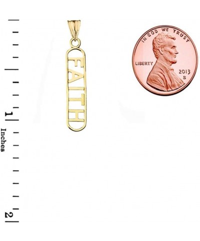 Fine 14k Yellow Gold Faith Pendant Necklace 18.0 Inches $70.39 Necklaces