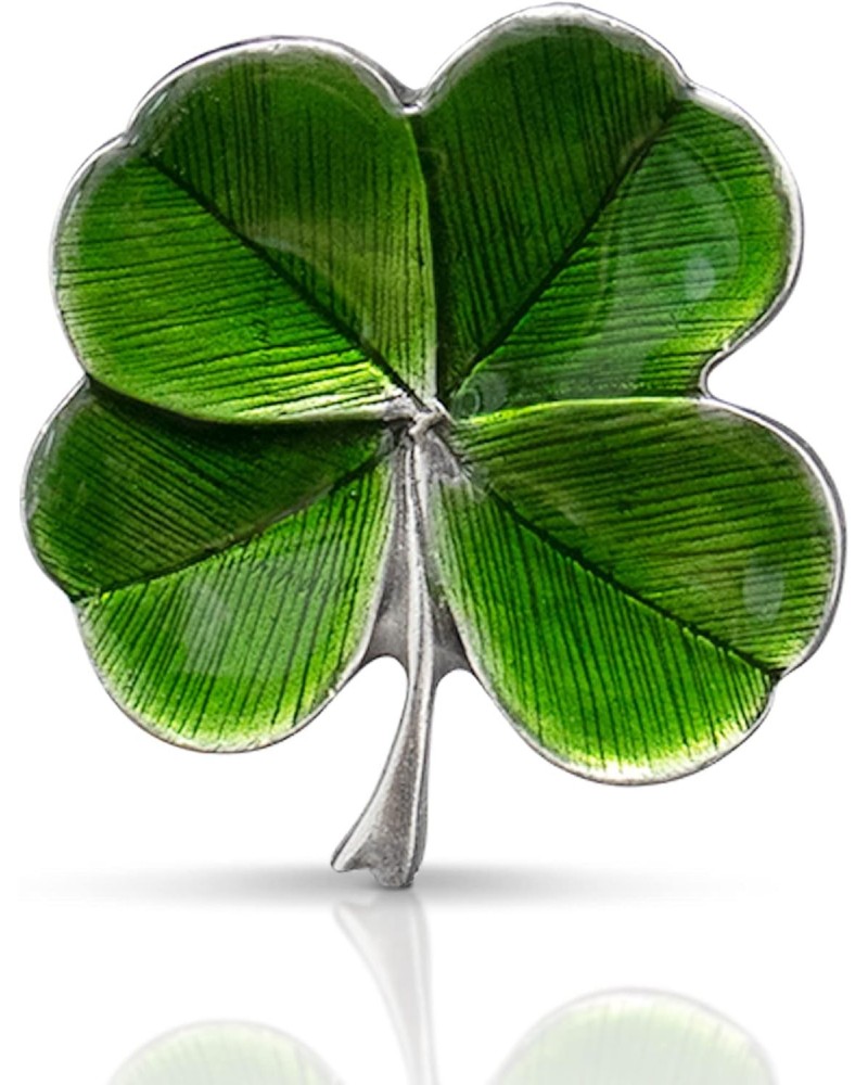 Green Four Leaf Clover Lapel Pin, Shamrock Pin, Handcast Pewter Lapel Pin, 3/4", Made In USA $10.44 Brooches & Pins