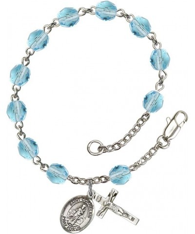 March Birth Month Bead Rosary Bracelet with Patron Saint Petite Charm, 7 1/2 Inch Saint Cornelius $49.29 Bracelets